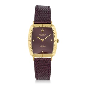 Rolex Cellini in 18K Gold with Oxblood Dial