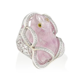 Amethyst Frog and Diamond Ring
