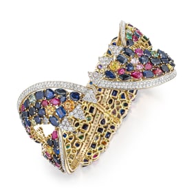 Diamond and Colored Gem Cuff