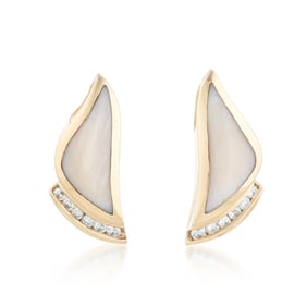 Mother-Of-Pearl and Diamond Earrings