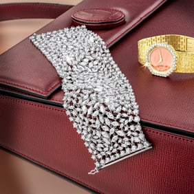 Wide Diamond Mesh Bracelet