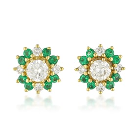 Emerald and Diamond Earrings