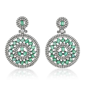 Emerald and Diamond Earrings