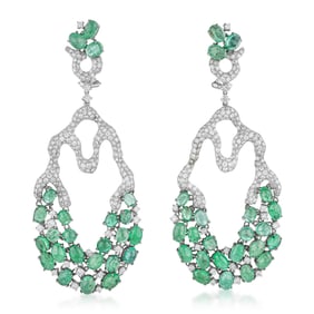 Emerald and Diamond Earrings