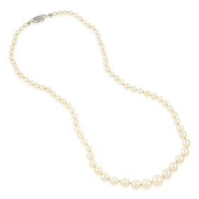 Akoya Graduated Cultured Pearl Necklace, GIA Certified