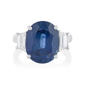 Sapphire and Diamond Ring, GIA