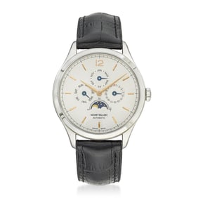 Mont Blanc Triple Date Moon Phase in Steel