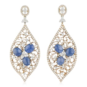 Sapphire and Diamond Earrings