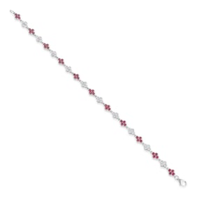 Ruby and Diamond Clover Bracelet