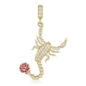 Scorpion Ruby and Diamond Pendant