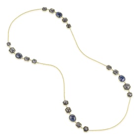 Chocolate and Blue Sapphire Long Necklace