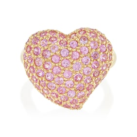 Heart Shape Pink Sapphire Ring