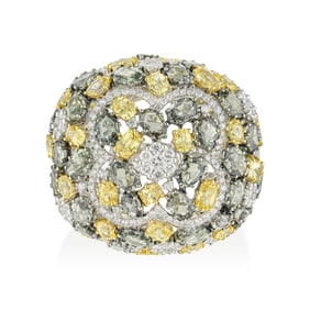 Multicolor Sapphire and Diamond Statement Ring