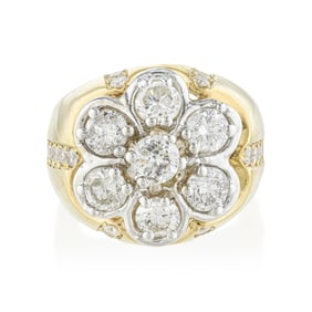 Flower Cluster Diamond Ring