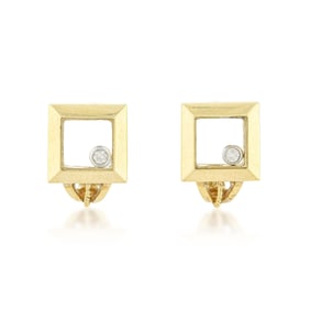 Yellow Gold Diamond Earrings