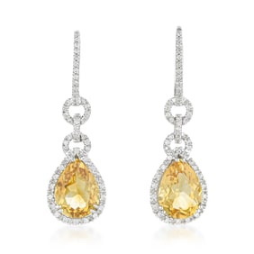 Citrine and Diamond Earrings