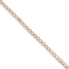 Diamond Line Bracelet In Rose Gold
