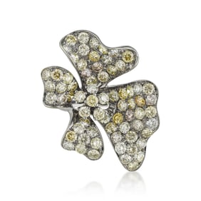 Sculptural Flower Diamond Ring
