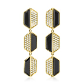 Agate and Diamond Drop Earrings