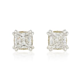 Princess-Cut Diamond Stud Earrings