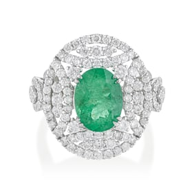 Emerald and Diamond Ring