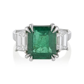 Emerald and Diamond Ring, Gia