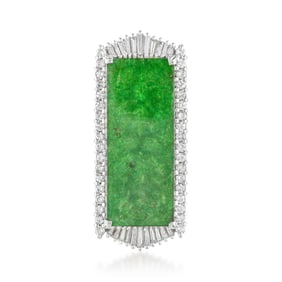 Vintage Green Jade and Diamond Pendant