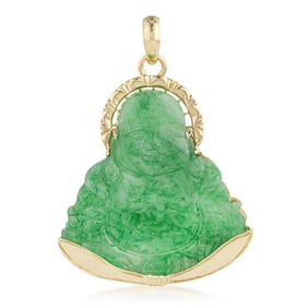 Green Jade Buddha Pendant