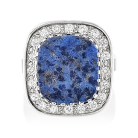 Lapis and Diamond Ring