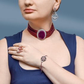 Ruby and Diamond Bracelet/Choker