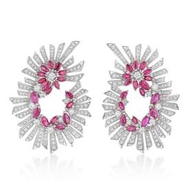 Ruby and Diamond Earrings