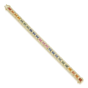 Multicolor Sapphire and Diamond Bracelet