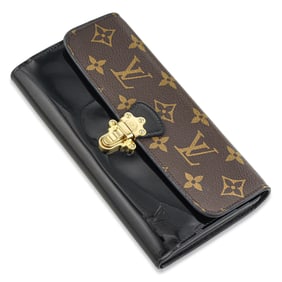 Louis Vuitton Monogram Portefeuille Noir Cherrywood Wallet, with Box