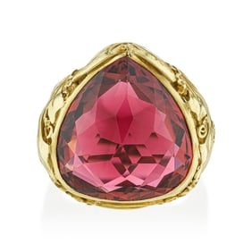 Triangular Rubellite Ring