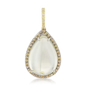 Moonstone Sapphire and Diamond Pendant
