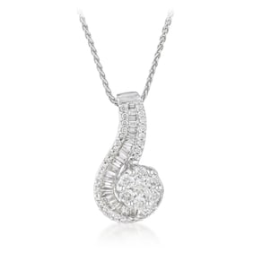 Diamond Blossom Pendant Necklace