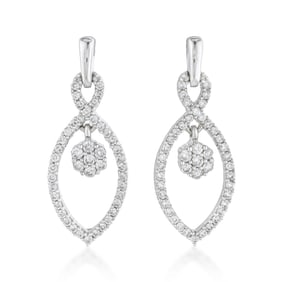 Diamond Fleurette Drop Earrings