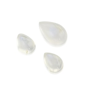 Pear Shape Blue Moonstone Trio Loose Gemstones