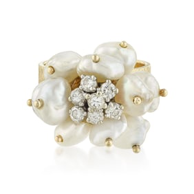 Vintage Pearl and Diamond Ring