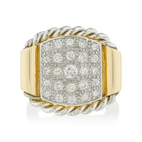 Pave Diamond Shield Ring