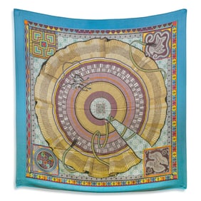 Hermes "Cent Plis des Mia" Shawl, Designed by Aline Honoré, with Box