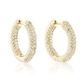 Yellow Gold Diamond Hoop Earrings