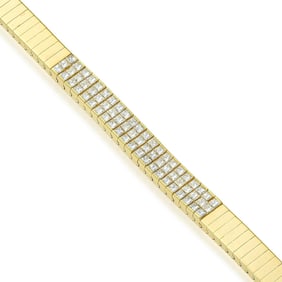 Princess Cut Diamond Gold Bracelet