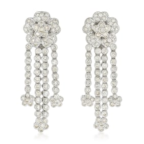 Diamond Hanging Flower Earrings