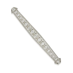 Art Deco Diamond Bar Brooch