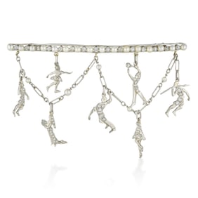 Vintage Pearl and Diamond Brooch