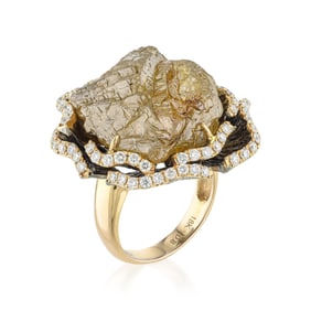 Rough Diamond Flower Ring
