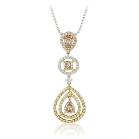 Fancy Color and White Diamond Pendant Necklace