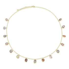 Multicolor Spinel Drop Chain Necklace