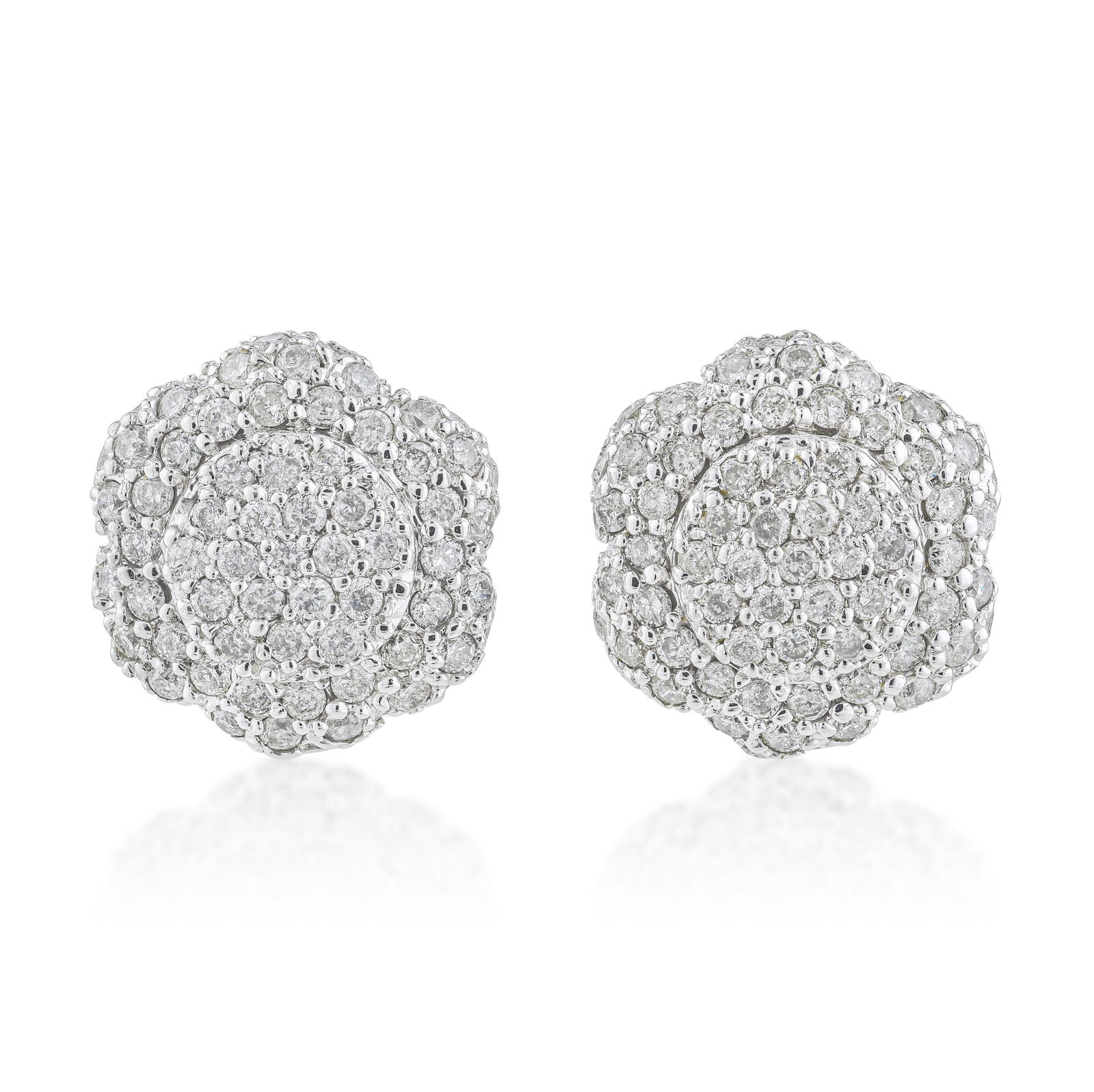 Diamond Cluster Floral Pattern Earrings (1 of 2)